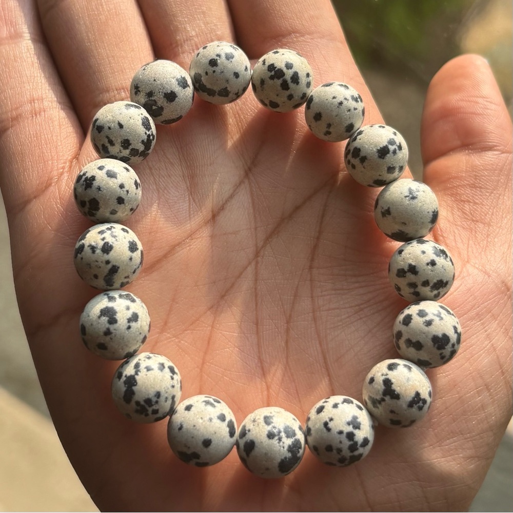Dalmatian Jasper Crystal Bracelet 12mm